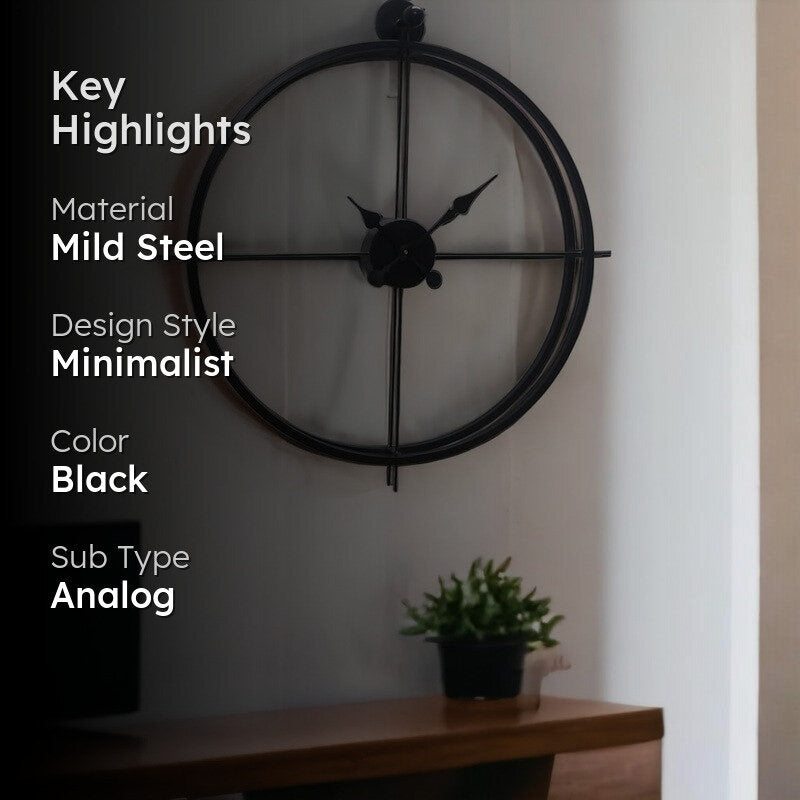 Chime Silent Wall Clock - Black media 2
