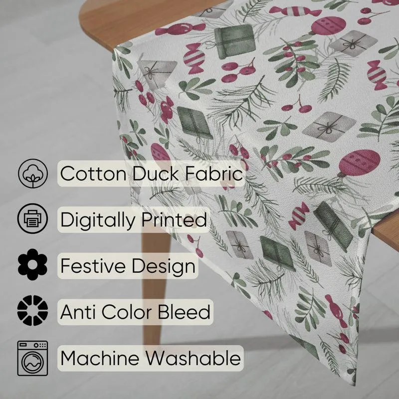 Holiday Doodles Cotton Canvas Table Runner media 4