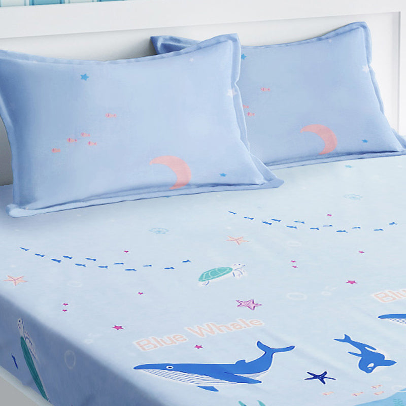 Whale Dreams Kids Cotton Bedsheet - 210 TC media 3