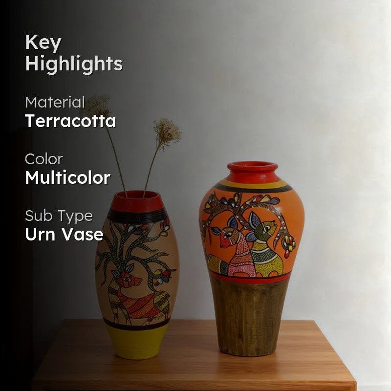 Indujanak Terracotta Vase - Two Piece Set media 2