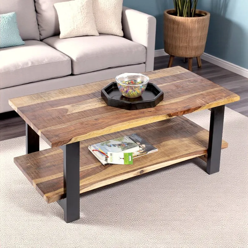 Xirox Sheesham Wooden Center Table - Light Brown media 4