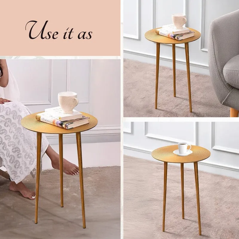 Elara Aluminum Side Table (Gold) - Set of Two media 4