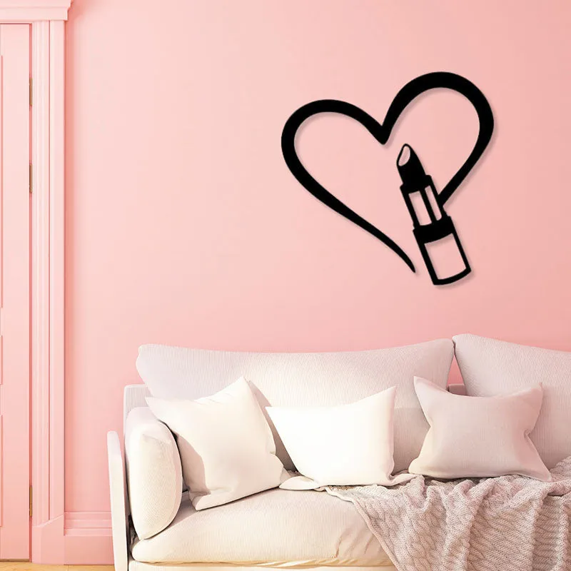 Love Lipstick Makeup Black Iron Wall Accent media 1