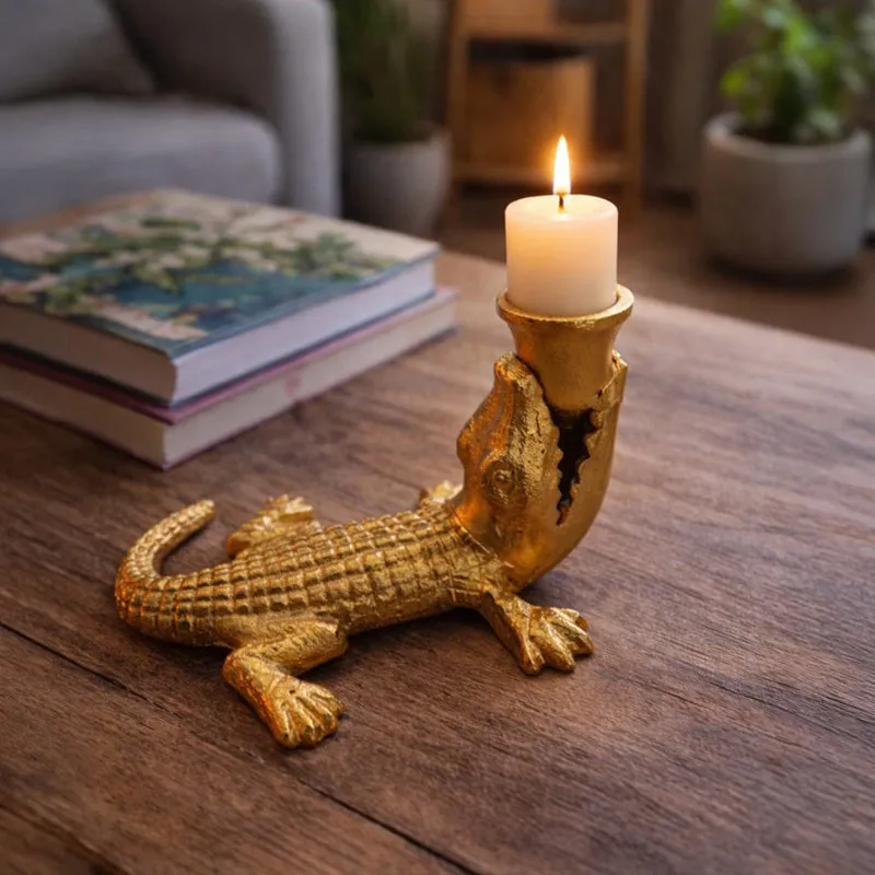 GoldenCroc Tealight/Candle Holder media 1