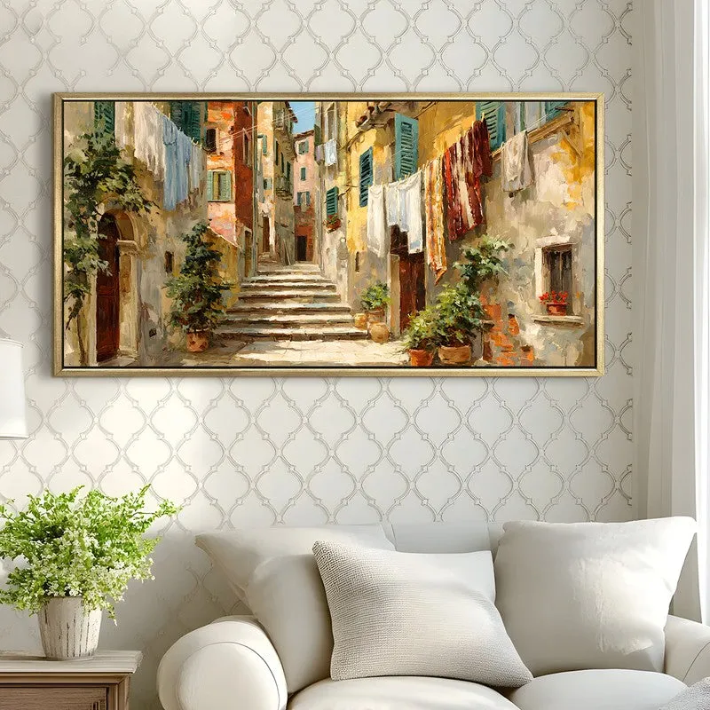 European Houses Quaint Lane Wall Art media 3