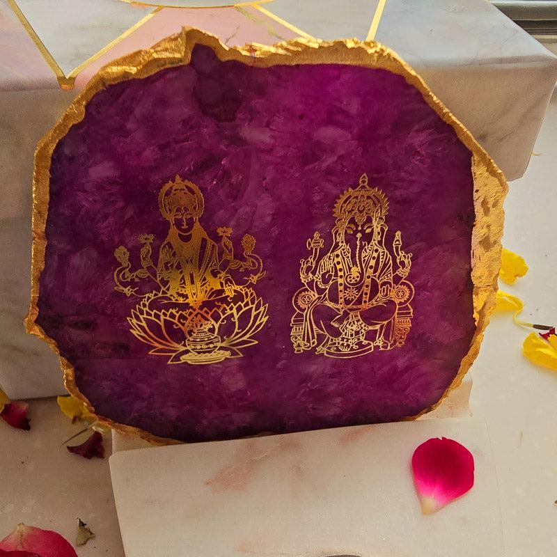 Sacred Ganesha Laxmi Tealight Candle Holder - Pink media 5