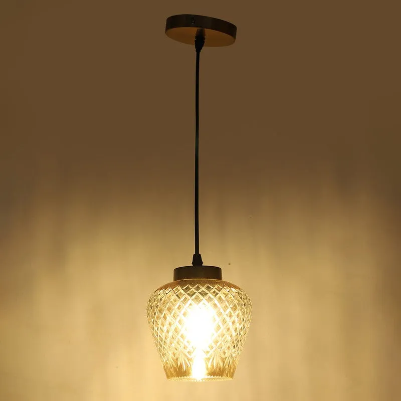 Crystal Bloom Texured Glass Ceiling Lamp media 7