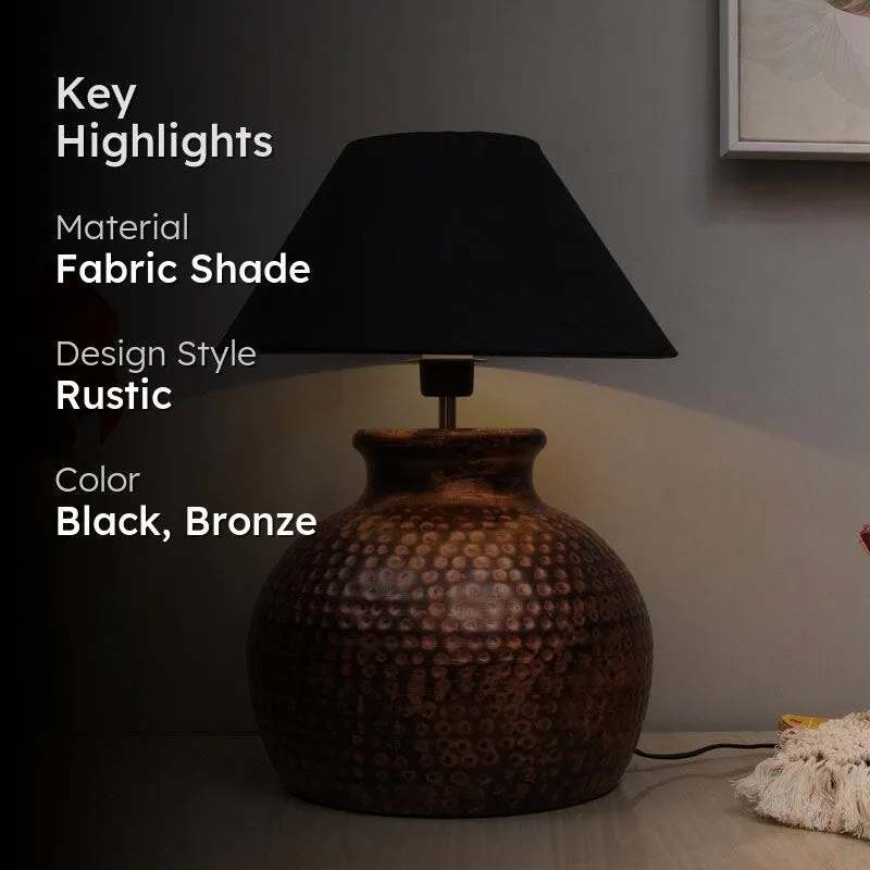 Girisha Fabric Table Lamp - Black,Bronze media 2