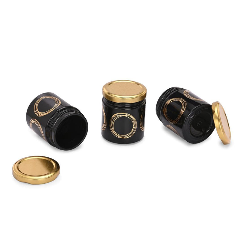 Seal Noir Airtight Glass Jar (Black/100 mL) - Set Of Three media 3