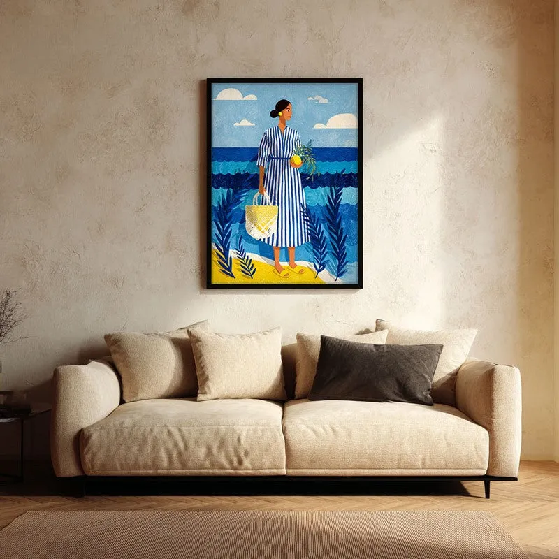 Golden Sand Canvas Wall Painting - Black Frame media 1