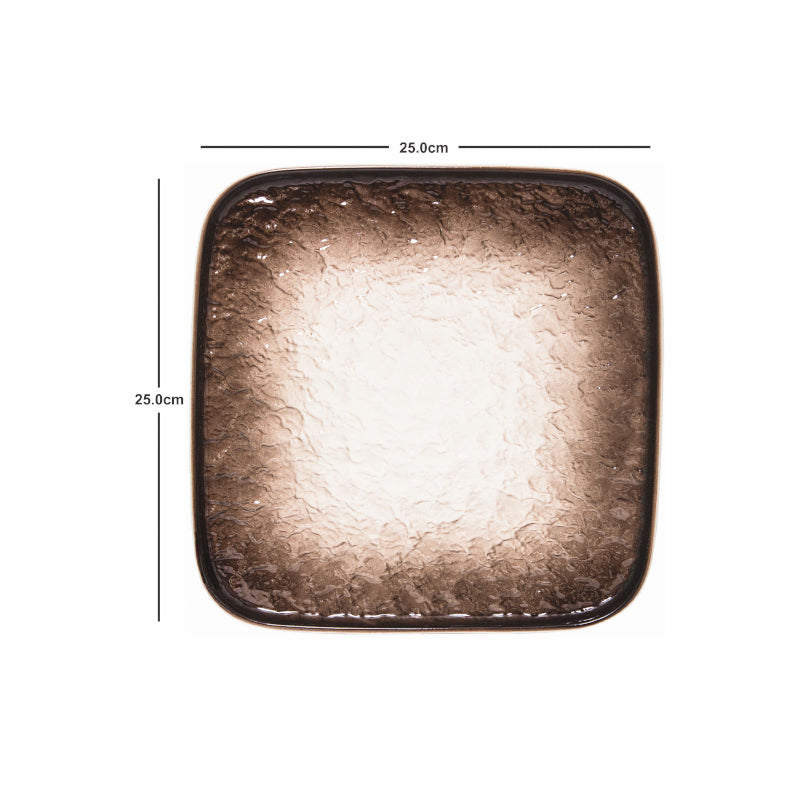 Nomura Square Porcelain Platter - Brown media 4