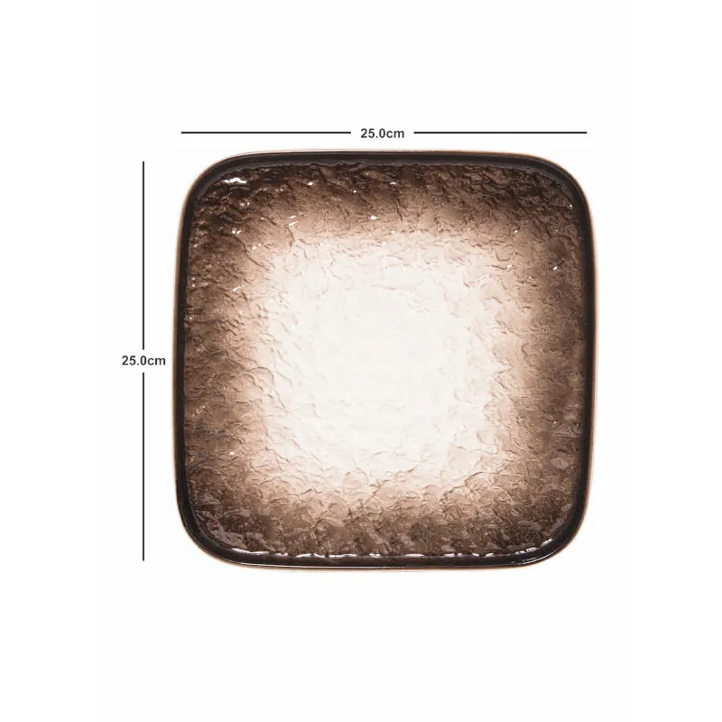 Nomura Square Porcelain Platter - Brown media 4