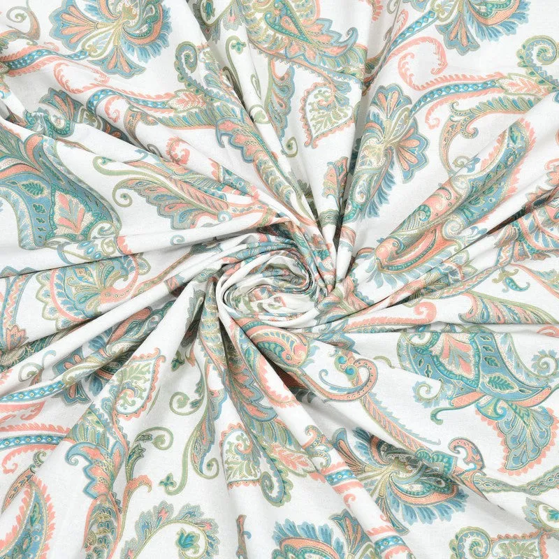 Bloom Cotton Bedsheet (White,Blue) - 180 GSM media 8