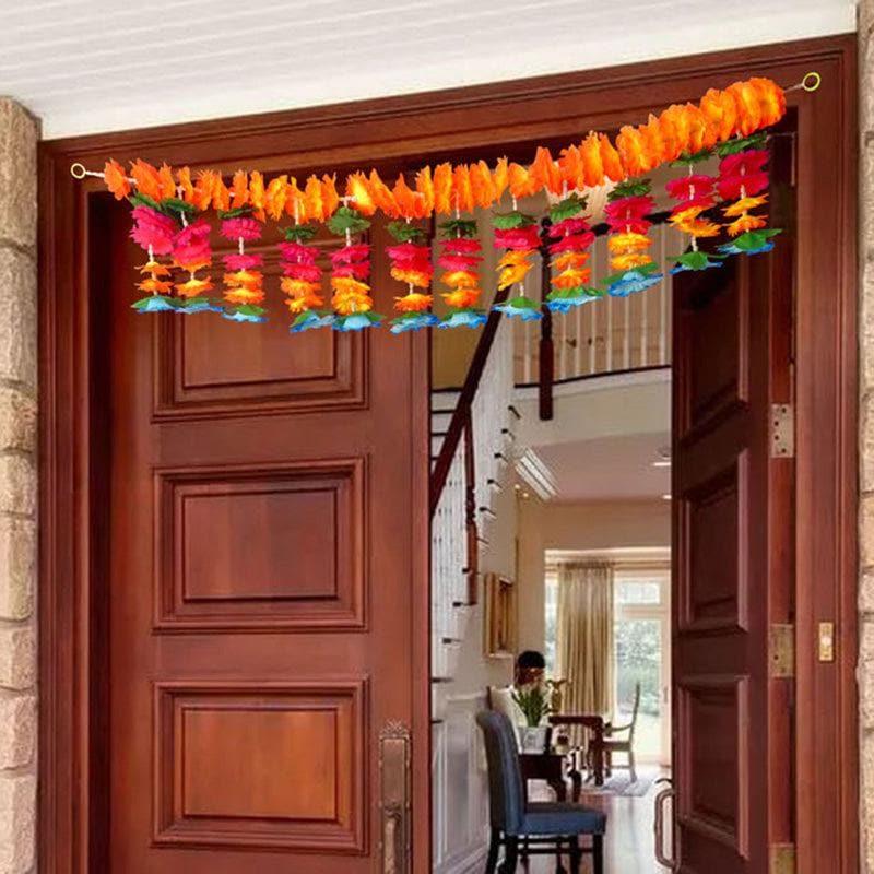 Faux Floral Toran - Orange media 4