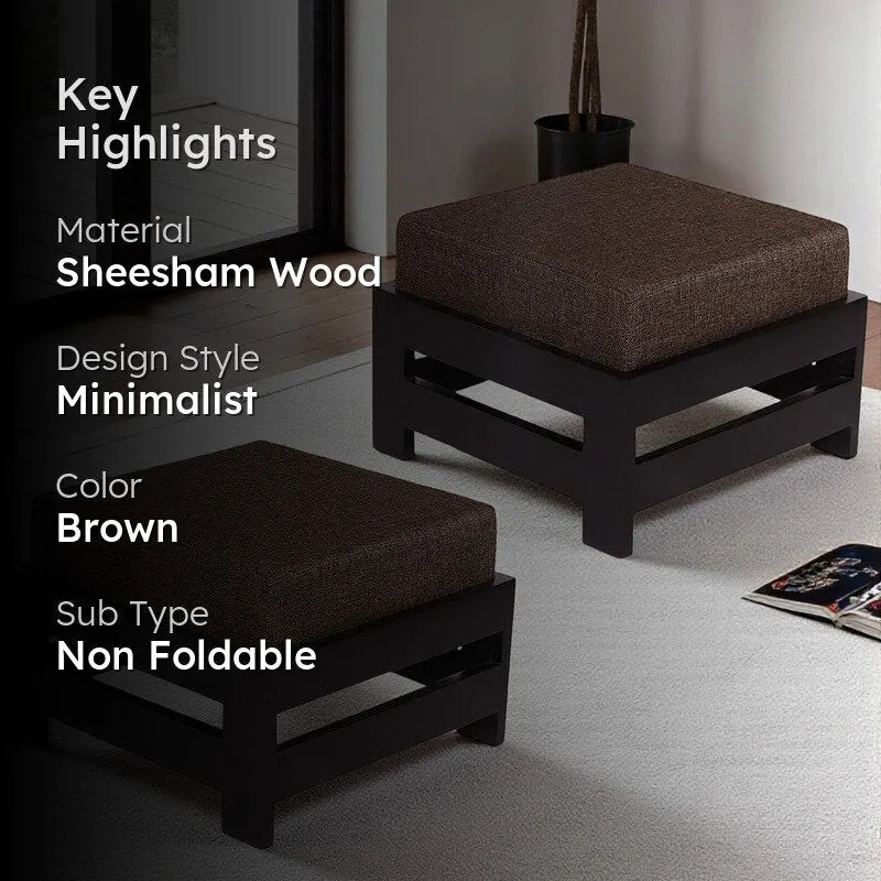 Naxor Sheesham Wooden Bench with Cushions (Brown) - Four Piece Set media 2