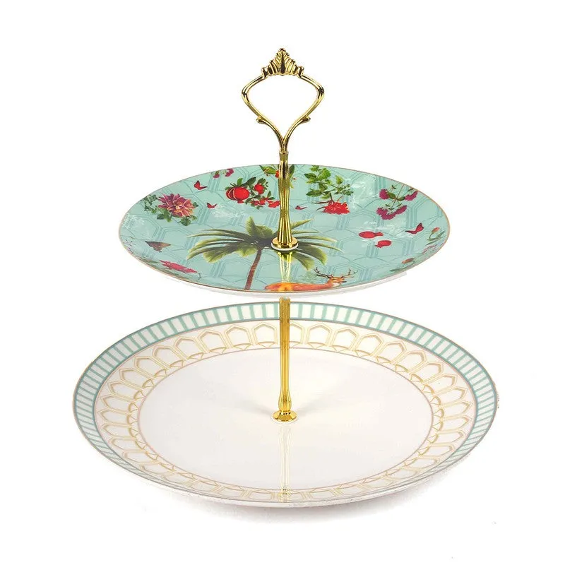 Royal Tier Cake Stand - Green,White media 3