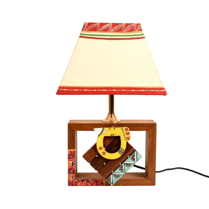 Eshwari Handcrafted Wooden Table Lamp - Multicolor media 9