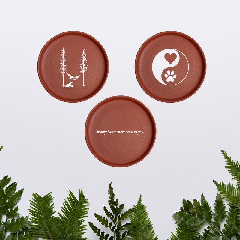 Natures Embrace Terracotta Wall Plate - Set Of Three