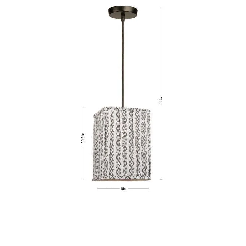 Ethnix Pleated Fabric Ceiling Lamp - Grey media 5