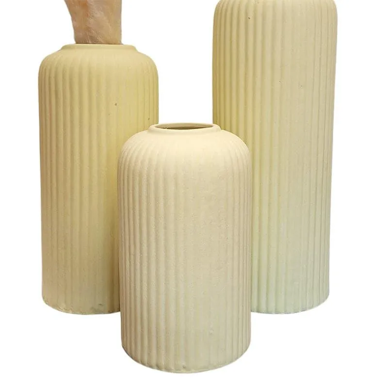 Pasha Ceramic Vase (Yellow) - Set Of Three media 4