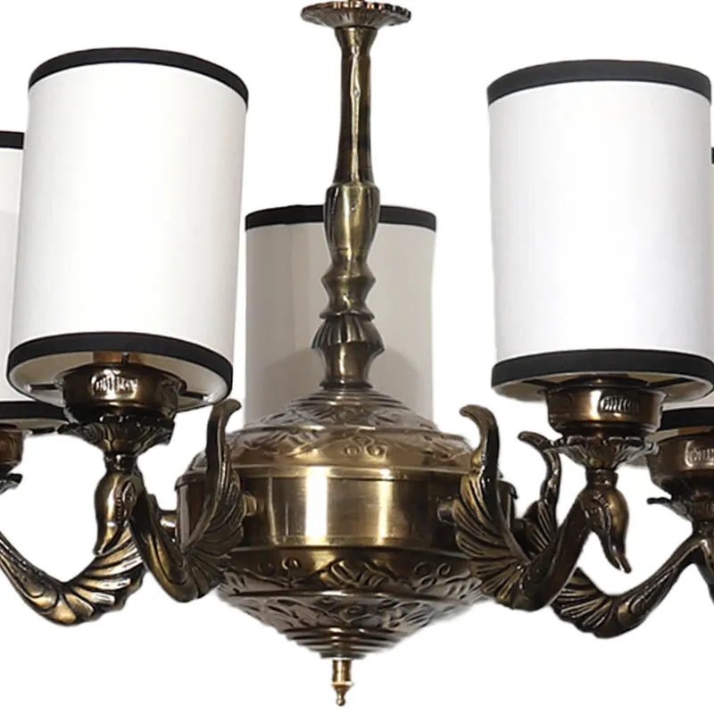 Algona Cylindrical Golden Antique Ceiling Lamp media 3