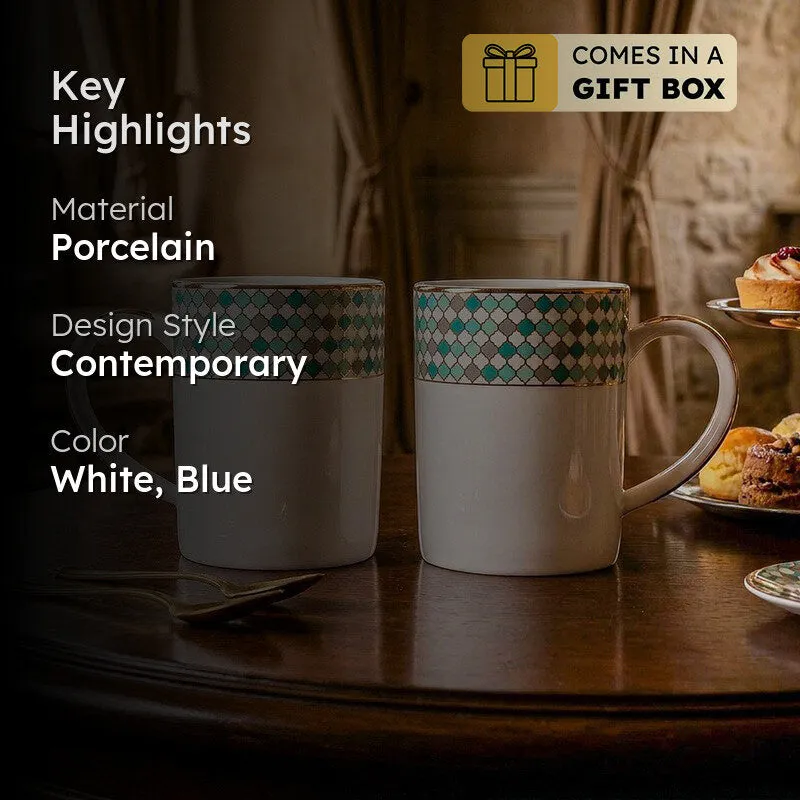 Christolite 24k Gold Brushed Porcelain Coffee Mug (300 mL) - Two Piece Set media 2