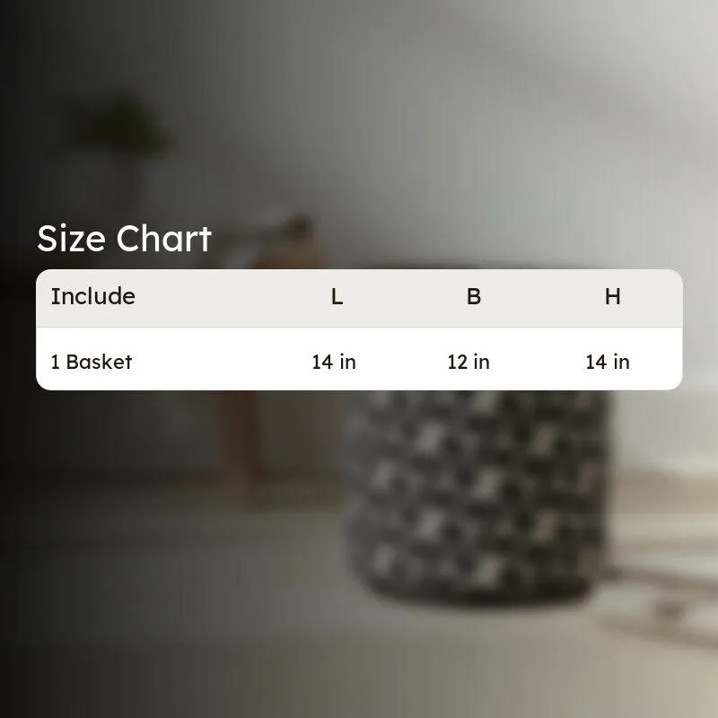 Star Motif Cotton Laundry Basket - Black & White media 7