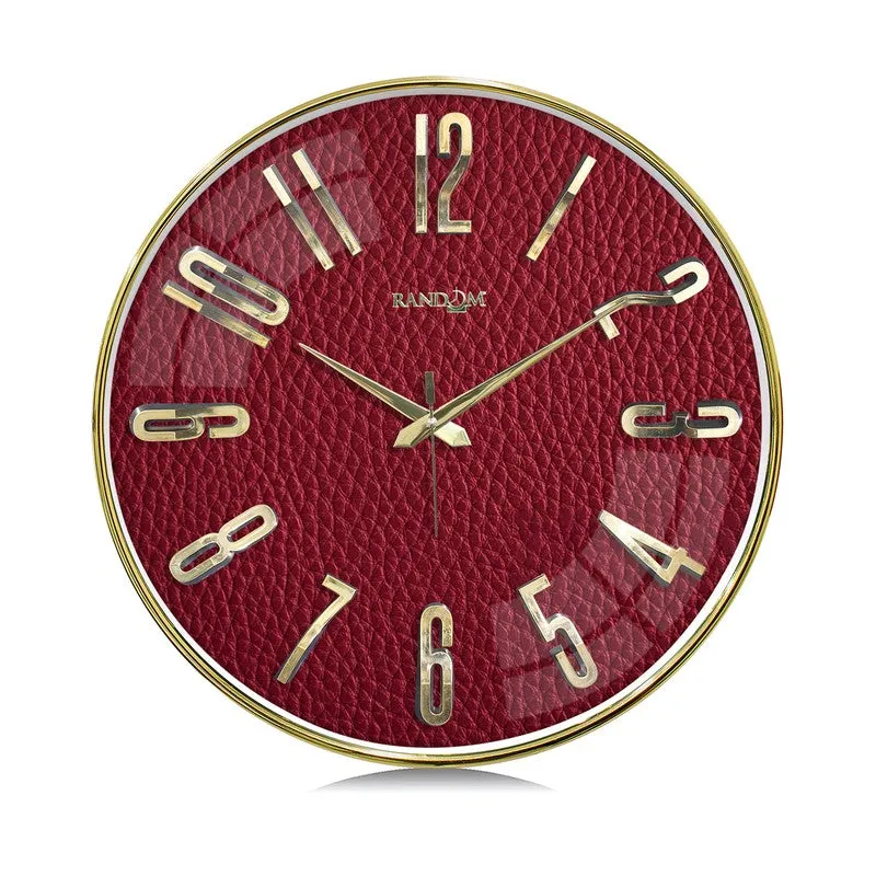 Elite Numeric Plastic Wall Clock - Maroon & Gold media 3