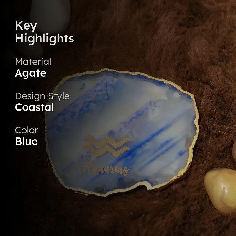 Aquarius Agate Coaster - Blue media 2