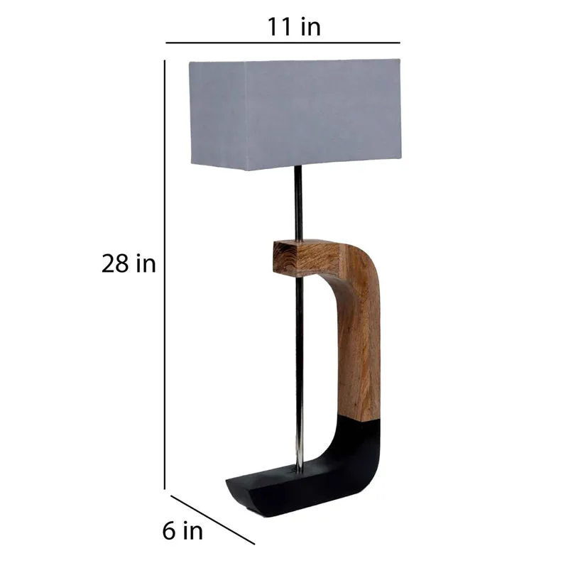 Elarc Wooden Table Lamp - Brown,Grey media 6