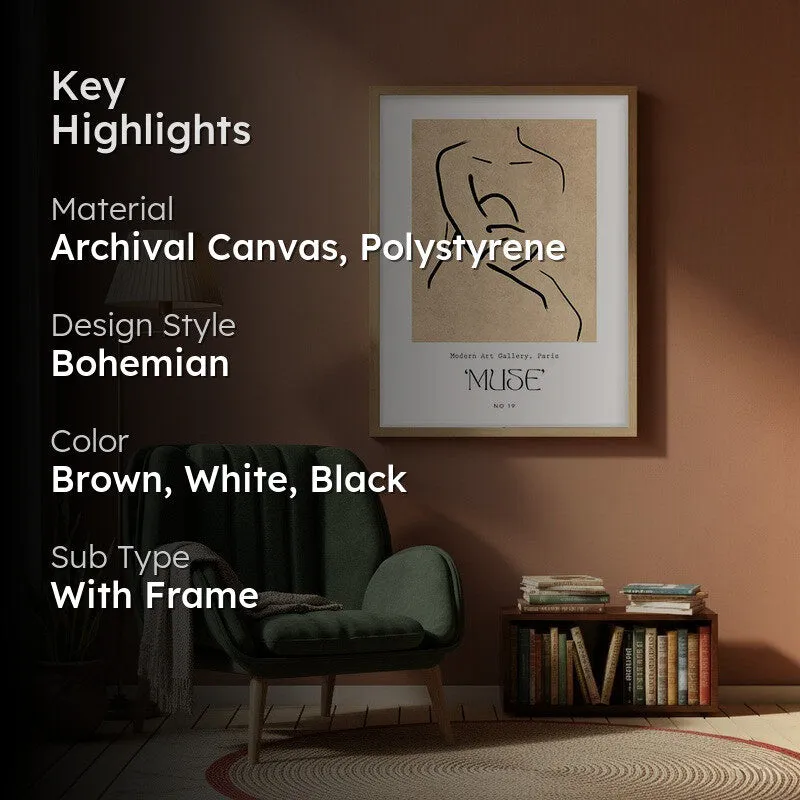Inward Calm Canvas Wall Painting With Brown Frame media 2