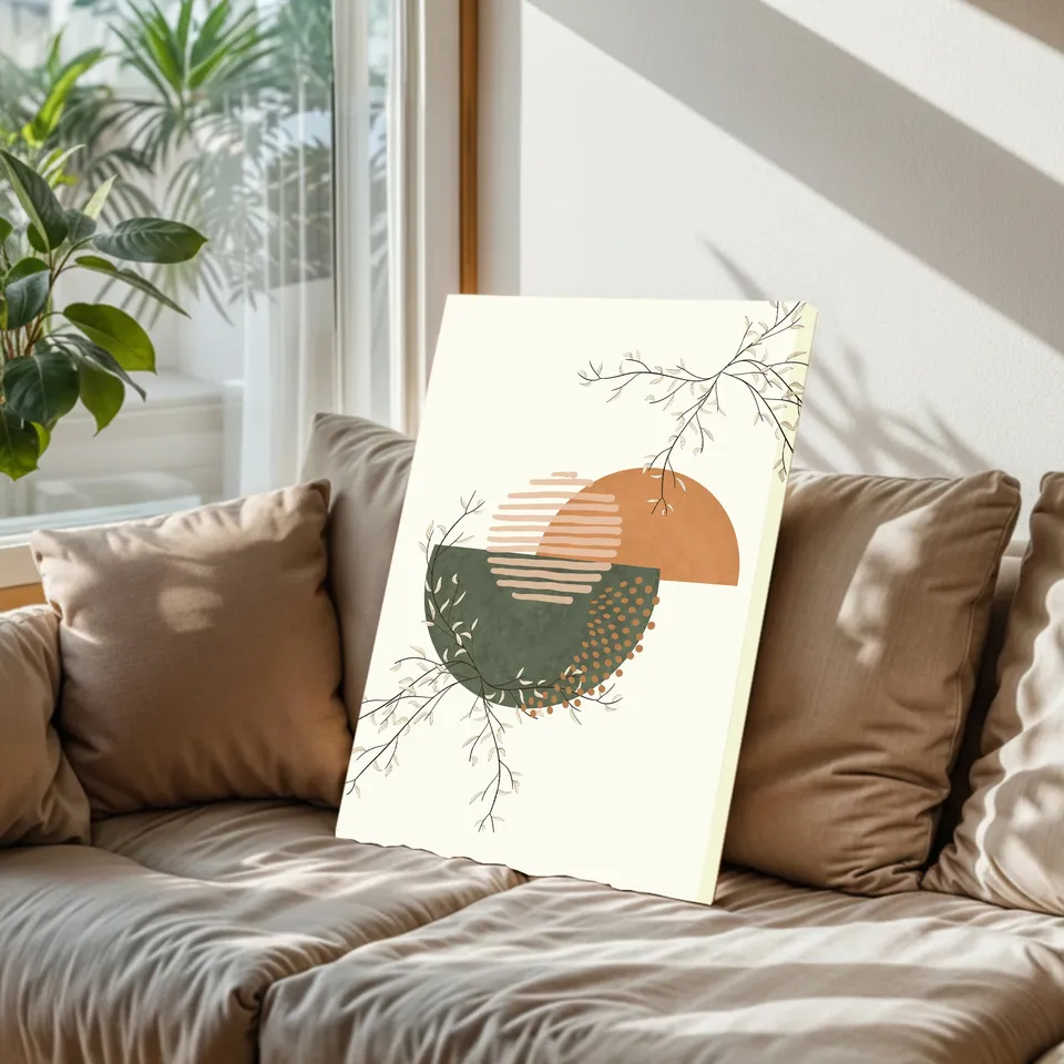 Boho Abstract Canvas Wall Art media 6