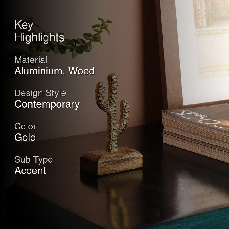 Cacti Charm Showpiece - Gold media 2