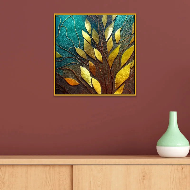 Leaf Gild Canvas Wall Art With Frame media 5