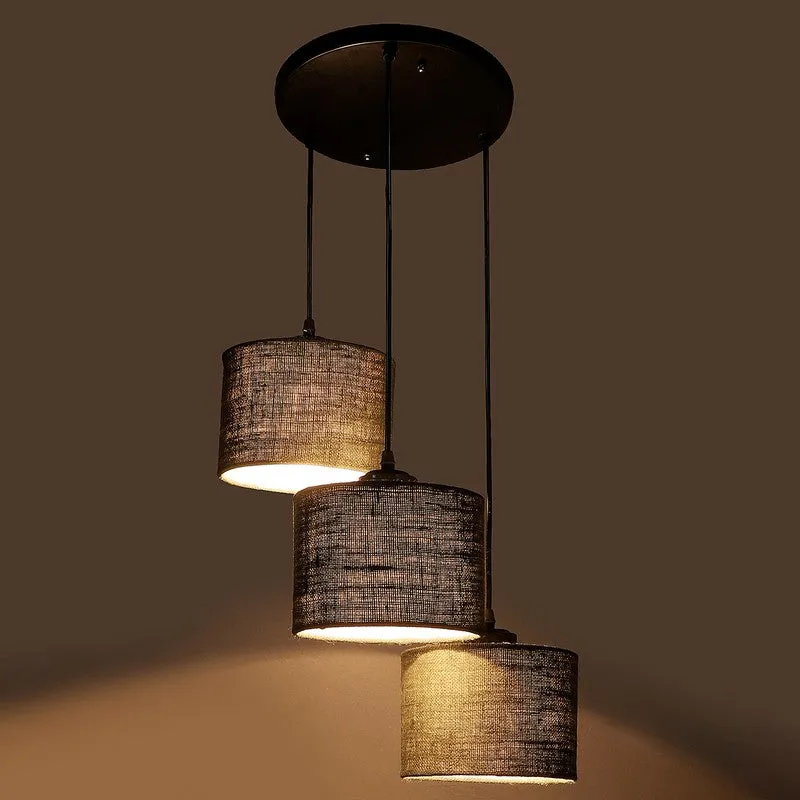 Sunset Glow Triple Metal Ceiling Lamp - Grey media 6