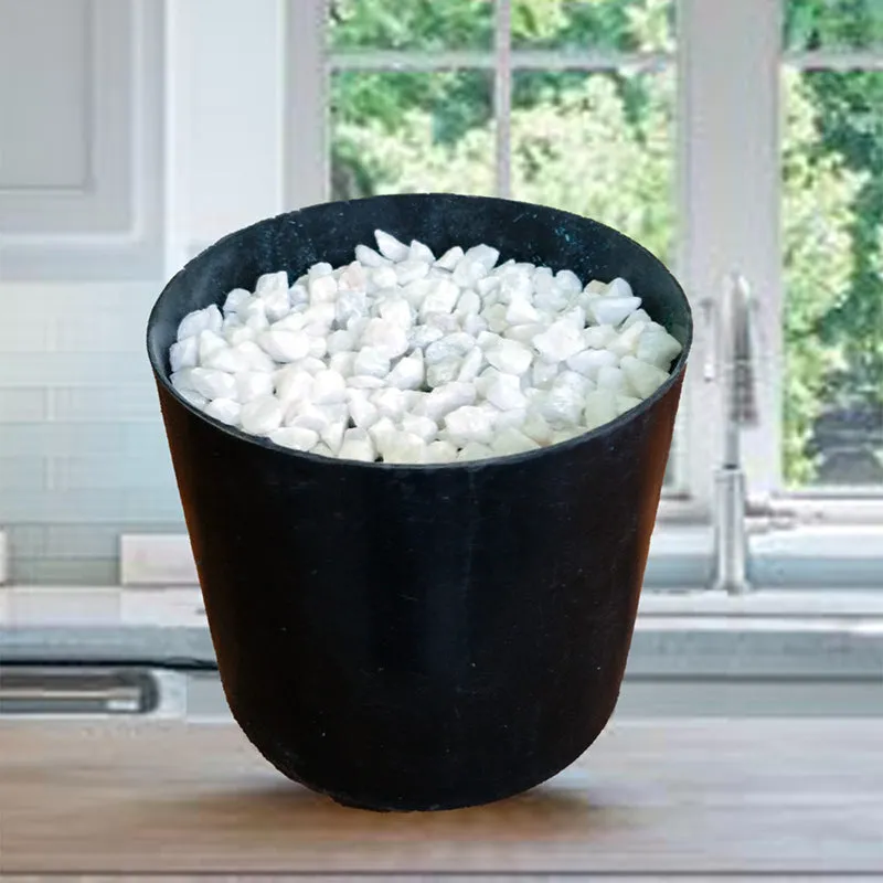 Botanika Artificial Colocasia With Black Plastic Pot & pebbles (Dark Green) - 2 Feet media 5