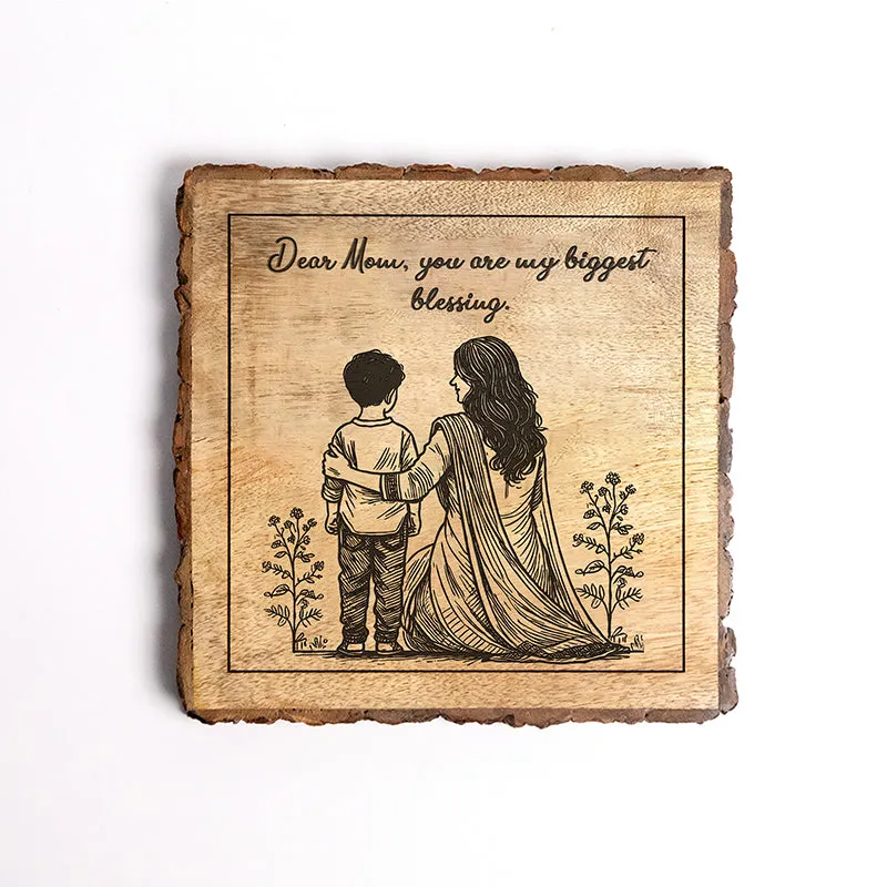 Mom Is Biggest Blessing Wood Showpiece - Square media 5