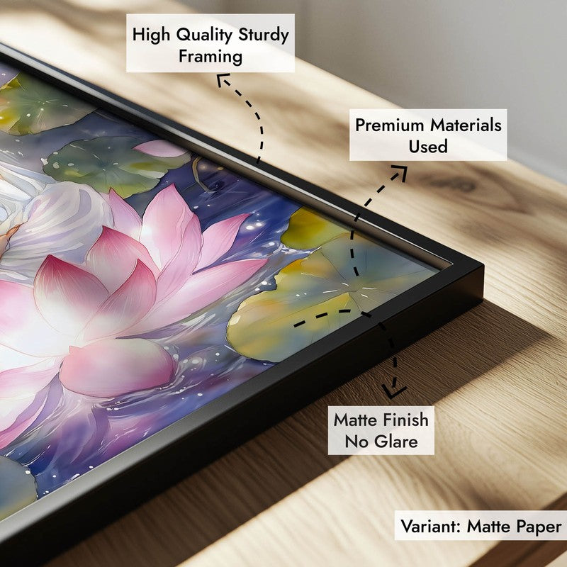 Adilakshmi Spiritual Archival Paper Wall Painting With Frame - Black media 7