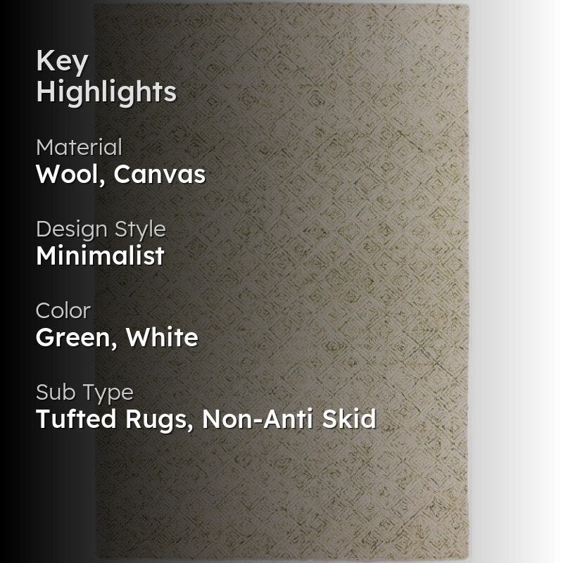 Timeless Textures Hand Tufted Wool Rug - Olive & White media 2