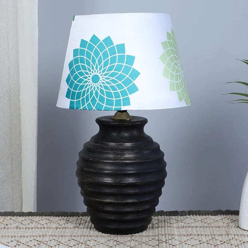 Akari Palmer Printed Mango Wood Table Lamp - Multicolor media 2