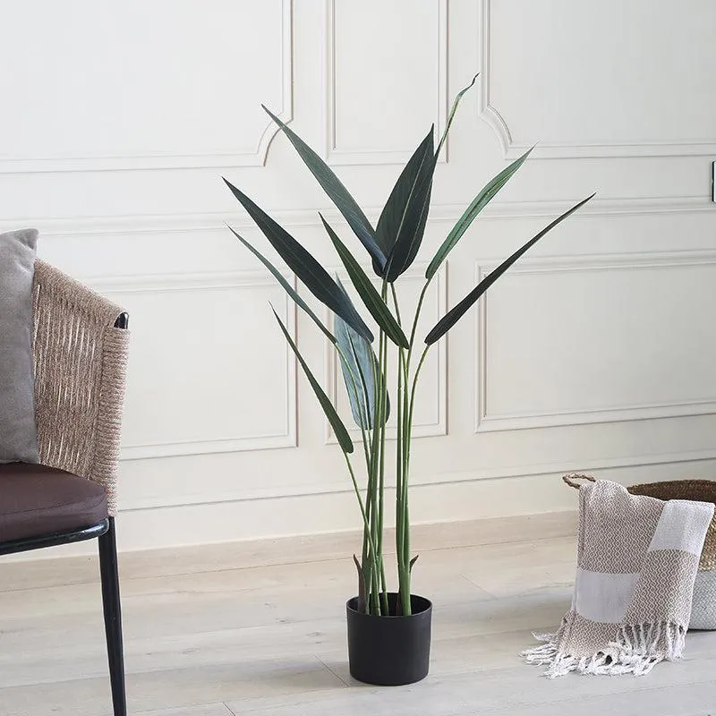 Chloro-faux Artificial Plant With Black Plastic Pot - 3.6 Feet media 3