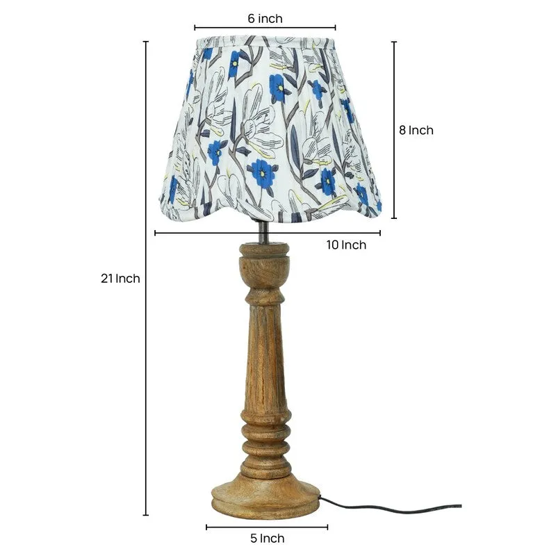 Florabelle Wooden Base Cotton Table Lamp - Multicolor media 5