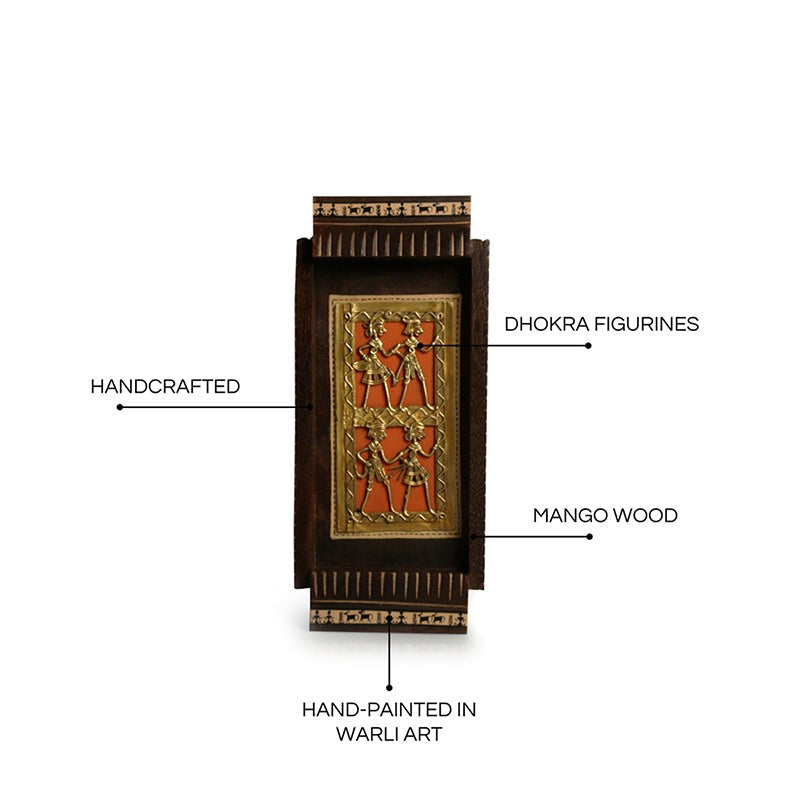Tamra Vrinda Mango Wood & Brass Dhokra Wall Accent - Set of Two media 6