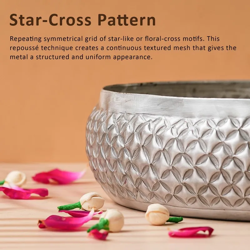 Artisan Hammered Metal Urli - Silver media 8