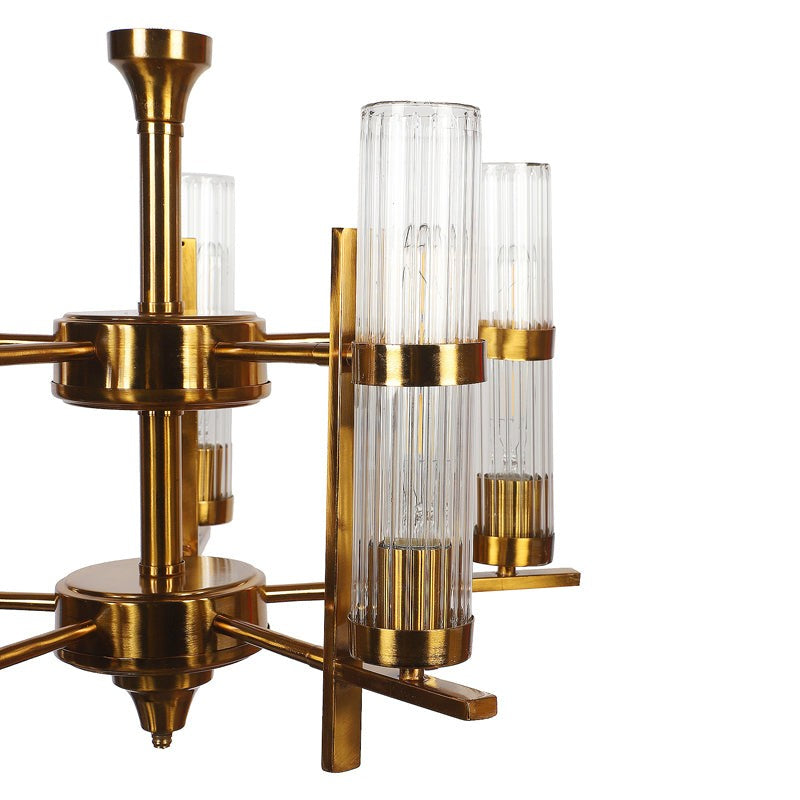 Candile Iron and Glass Clustered Chandelier - Gold media 7