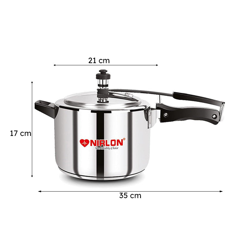 Nirlon Steel Glaze Pressure Cooker - 3000 mL/ 8 Inches media 8