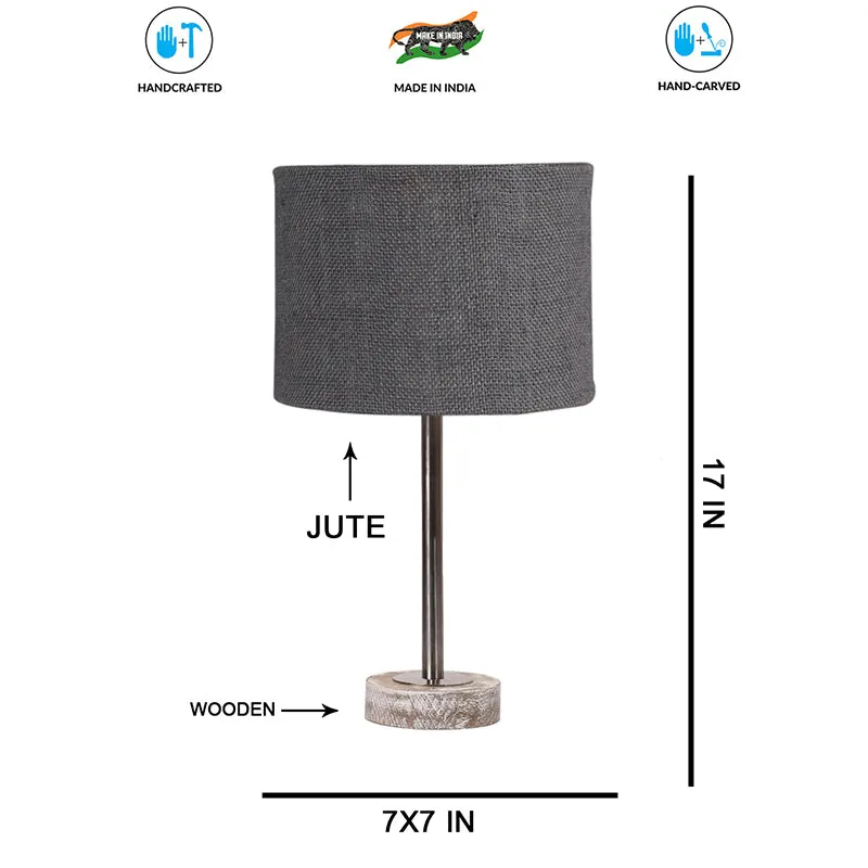 Sienna I Rodin Wooden Table Lamp - Grey,Silver,White media 7