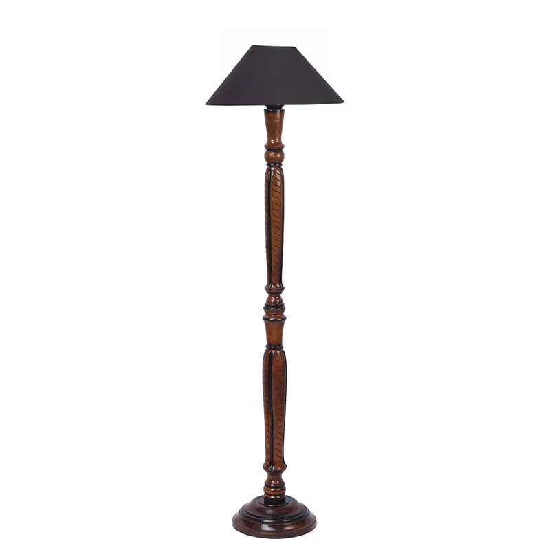 Deira Vintage Wooden Floor Lamp - Black media 8