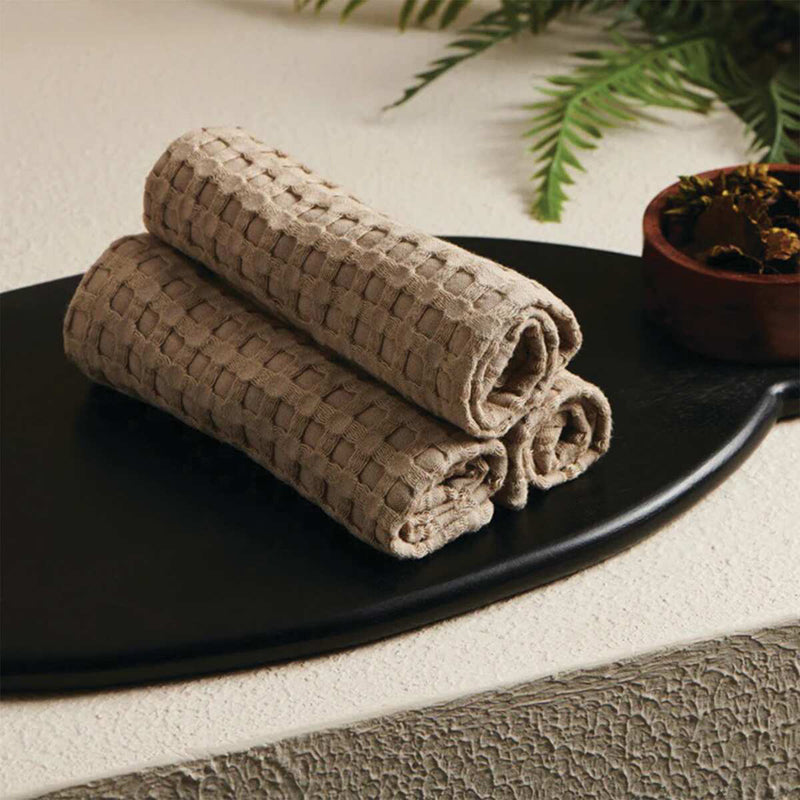Jobey Waffle Towel Combo (Sepia) - Four Piece Set