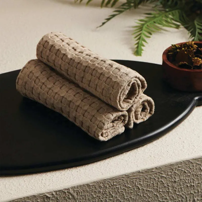 Jobey Waffle Towel Combo (Sepia) - Four Piece Set media 1